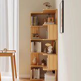 Trendy Open Back Wooden Corner Storage Bookcase Medium Image - 12
