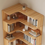 Trendy Open Back Wooden Corner Storage Bookcase Medium Image - 14