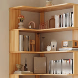 Trendy Open Back Wooden Corner Storage Bookcase Medium Image - 16