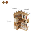 Trendy Open Back Wooden Corner Storage Bookcase Medium Image - 22