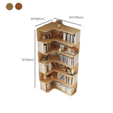 Trendy Open Back Wooden Corner Storage Bookcase Medium Image - 26