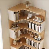Trendy Open Back Wooden Corner Storage Bookcase Medium Image - 7