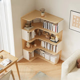 Trendy Open Back Wooden Corner Storage Bookcase Medium Image - 8