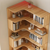 Trendy Open Back Wooden Corner Storage Bookcase Medium Image - 9