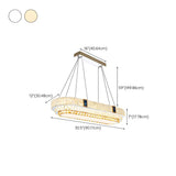 Trendy Oval Tiered Blue Accents Island Pendant Light #size