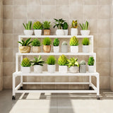 Trendy Rectangle Metal Rolling Storage Plant Stand Image - 4