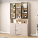Trendy Rectangular White Large Glass Display Cabinet Image - 18