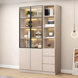 Trendy Rectangular White Large Glass Display Cabinet Image - 19