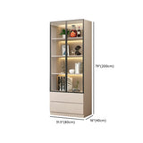 Trendy Rectangular White Large Glass Display Cabinet Image - 22
