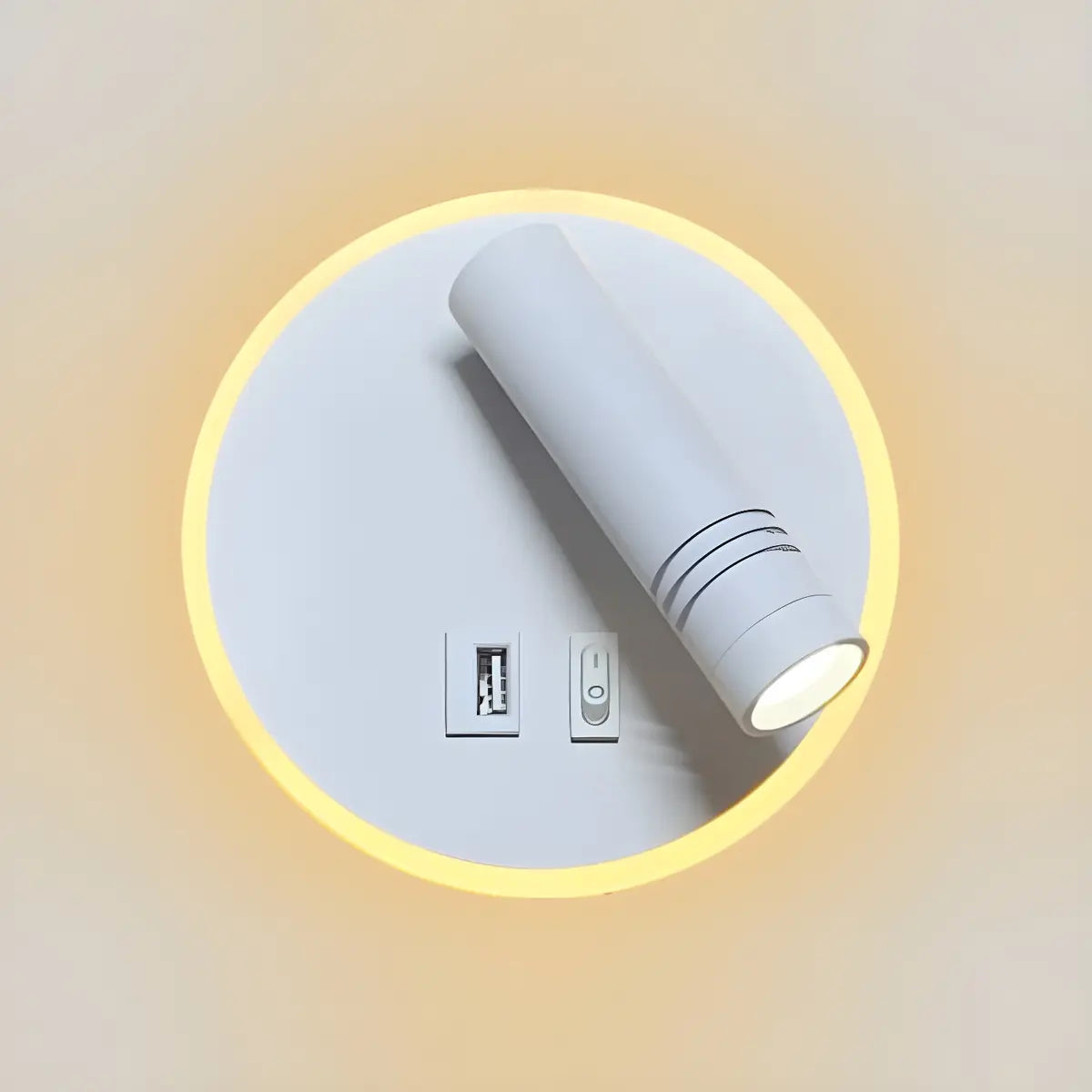 Trendy Square Base Cylinder Bedside Reading Wall Sconce Image - 4