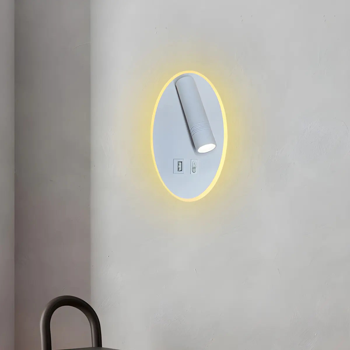 Trendy Square Base Cylinder Bedside Reading Wall Sconce Image - 7