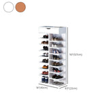 Trendy Tall Wood Entryway Brown Open Storage Shoe Rack Image - 25