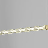 Trendy Textured Glass Cylinder Island Pendant Light Image - 12