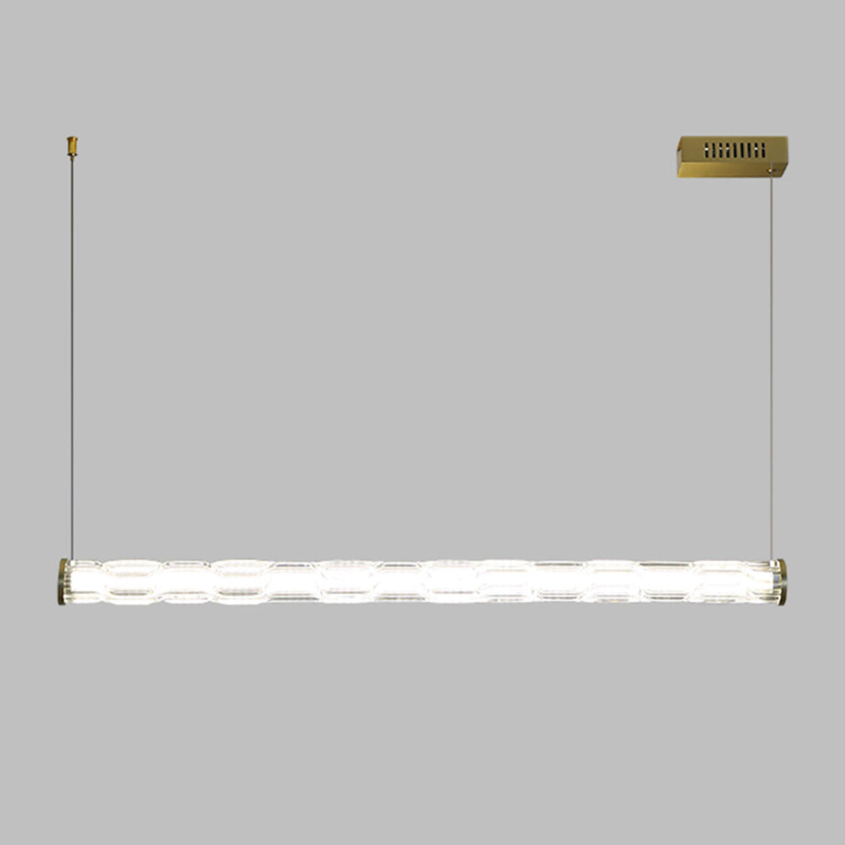 Trendy Textured Glass Cylinder Island Pendant Light Image - 2