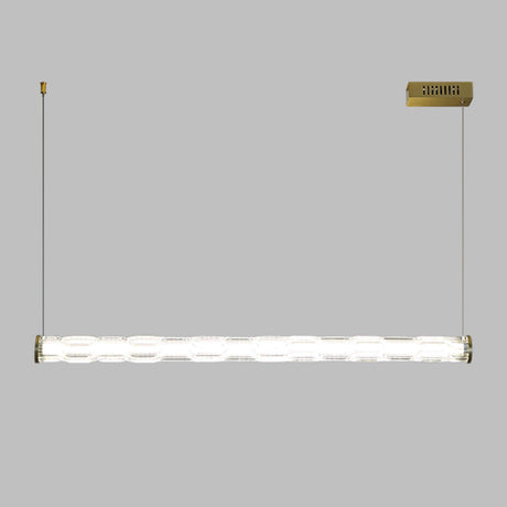 Trendy Textured Glass Cylinder Island Pendant Light Image - 2
