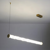 Trendy Textured Glass Cylinder Island Pendant Light Image - 7
