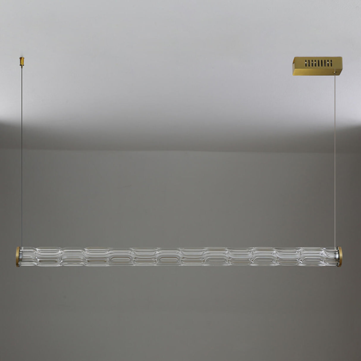 Trendy Textured Glass Cylinder Island Pendant Light Image - 9