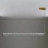 Trendy Textured Glass Cylinder Island Pendant Light Image - 9