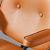 Trendy Tufted Leather Swivel Tilt Office Chair with Arms Image - 10