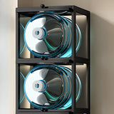 Trendy Metal Vertical Narrow Display Bookcase Black Image - 14