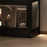 Trendy Metal Vertical Narrow Display Bookcase Black Image - 16