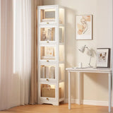Trendy Metal Vertical Narrow Display Bookcase Black Image - 22