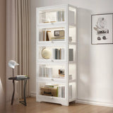 Trendy Metal Vertical Narrow Display Bookcase Black Image - 24