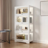 Trendy Metal Vertical Narrow Display Bookcase Black Image - 28