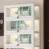 Trendy Metal Vertical Narrow Display Bookcase Black Image - 6