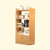 Trendy Vertical Open Back Solid Wood Display Bookshelf Image - 12