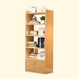 Trendy Vertical Open Back Solid Wood Display Bookshelf Image - 14