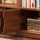 Trendy Vertical Open Back Solid Wood Display Bookshelf Image - 15