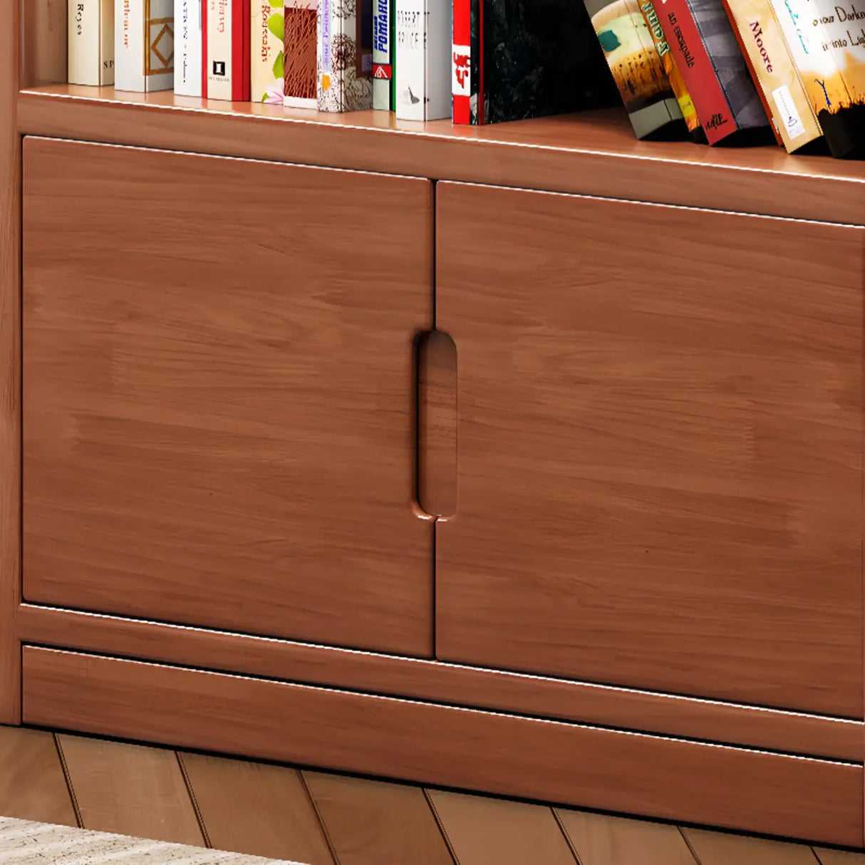 Trendy Vertical Open Back Solid Wood Display Bookshelf Image - 17
