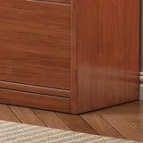 Trendy Vertical Open Back Solid Wood Display Bookshelf Image - 19