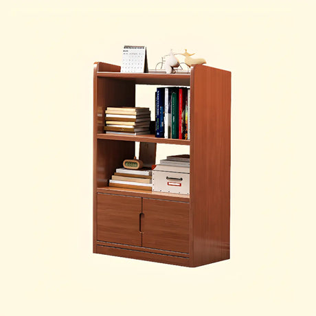 Trendy Vertical Open Back Solid Wood Display Bookshelf Image - 2