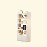 Trendy Vertical Open Back Solid Wood Display Bookshelf Image - 21