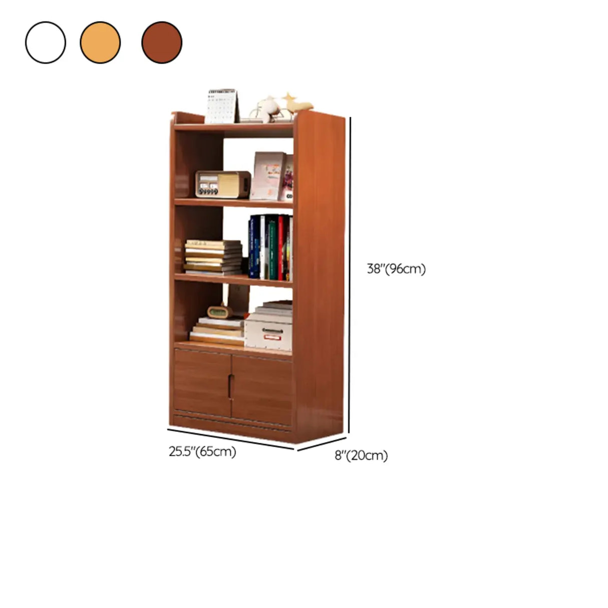 Trendy Vertical Open Back Solid Wood Display Bookshelf Image - 24