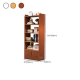 Trendy Vertical Open Back Solid Wood Display Bookshelf Image - 25