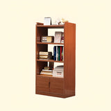 Trendy Vertical Open Back Solid Wood Display Bookshelf Image - 3