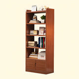 Trendy Vertical Open Back Solid Wood Display Bookshelf Image - 5