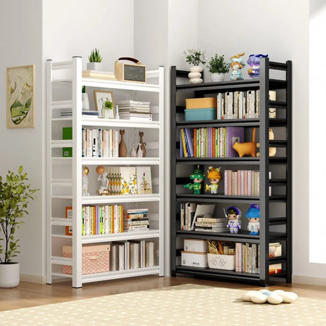 Trendy Vertical Open Metal Frame Standard Bookshelf Image - 1