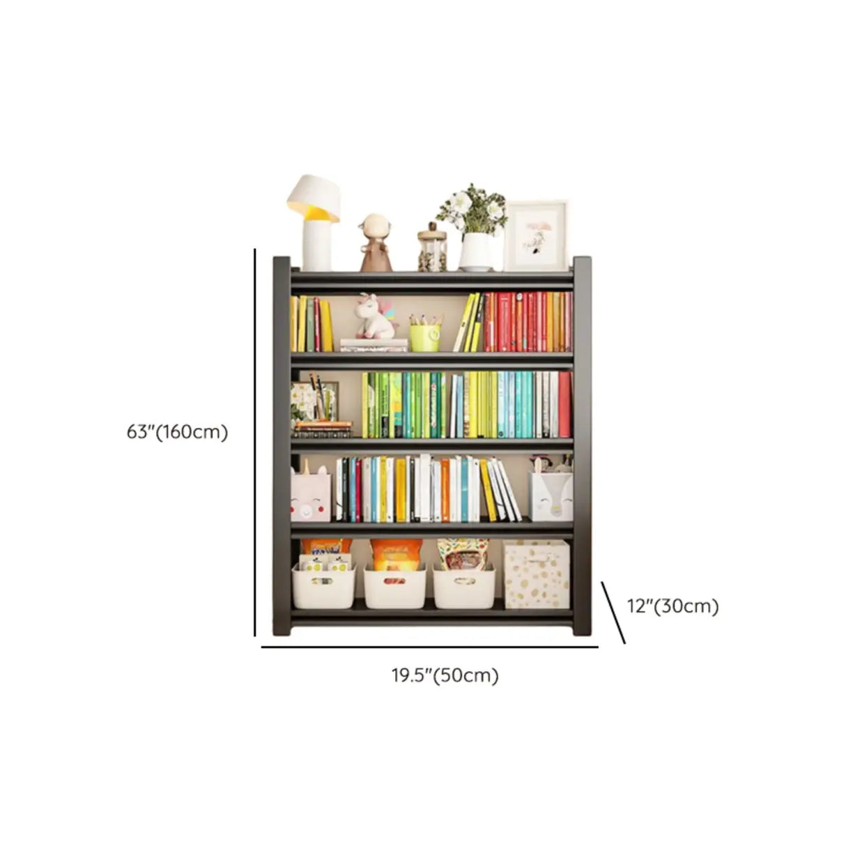 Trendy Vertical Open Metal Frame Standard Bookshelf Image - 10