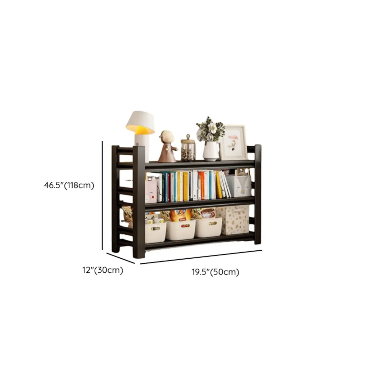 Trendy Vertical Open Metal Frame Standard Bookshelf Image - 17