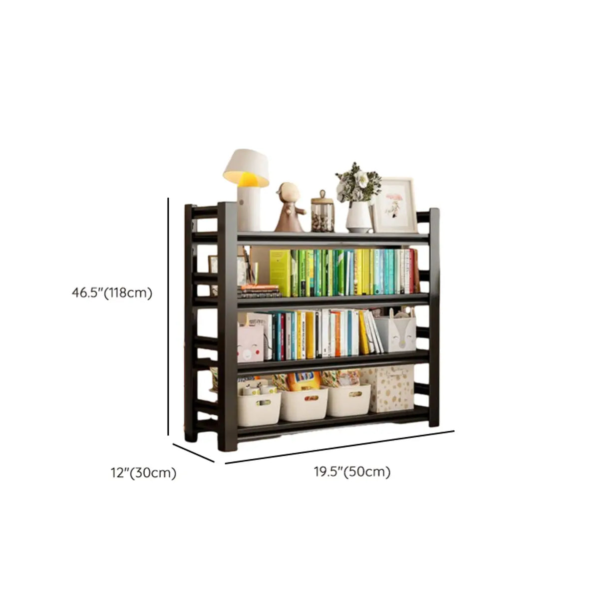 Trendy Vertical Open Metal Frame Standard Bookshelf Image - 18