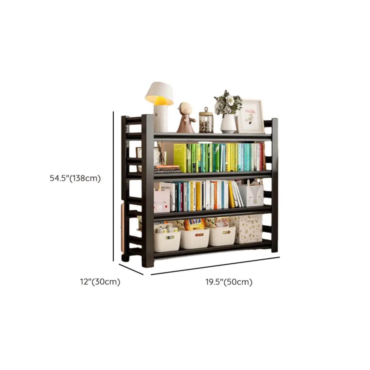 Trendy Vertical Open Metal Frame Standard Bookshelf Image - 19