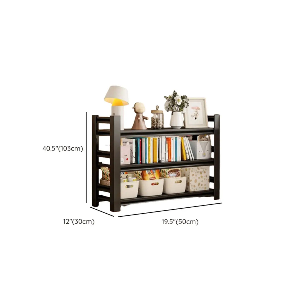 Trendy Vertical Open Metal Frame Standard Bookshelf 