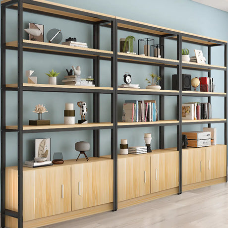 Trendy Vertical Wood Alloy Frame Display Bookshelf Image - 1