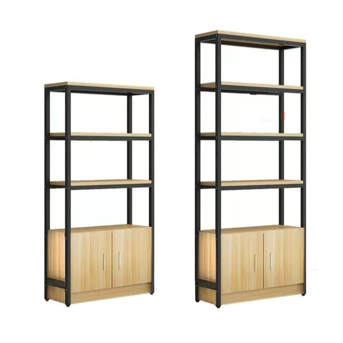 Trendy Vertical Wood Alloy Frame Display Bookshelf Image - 10