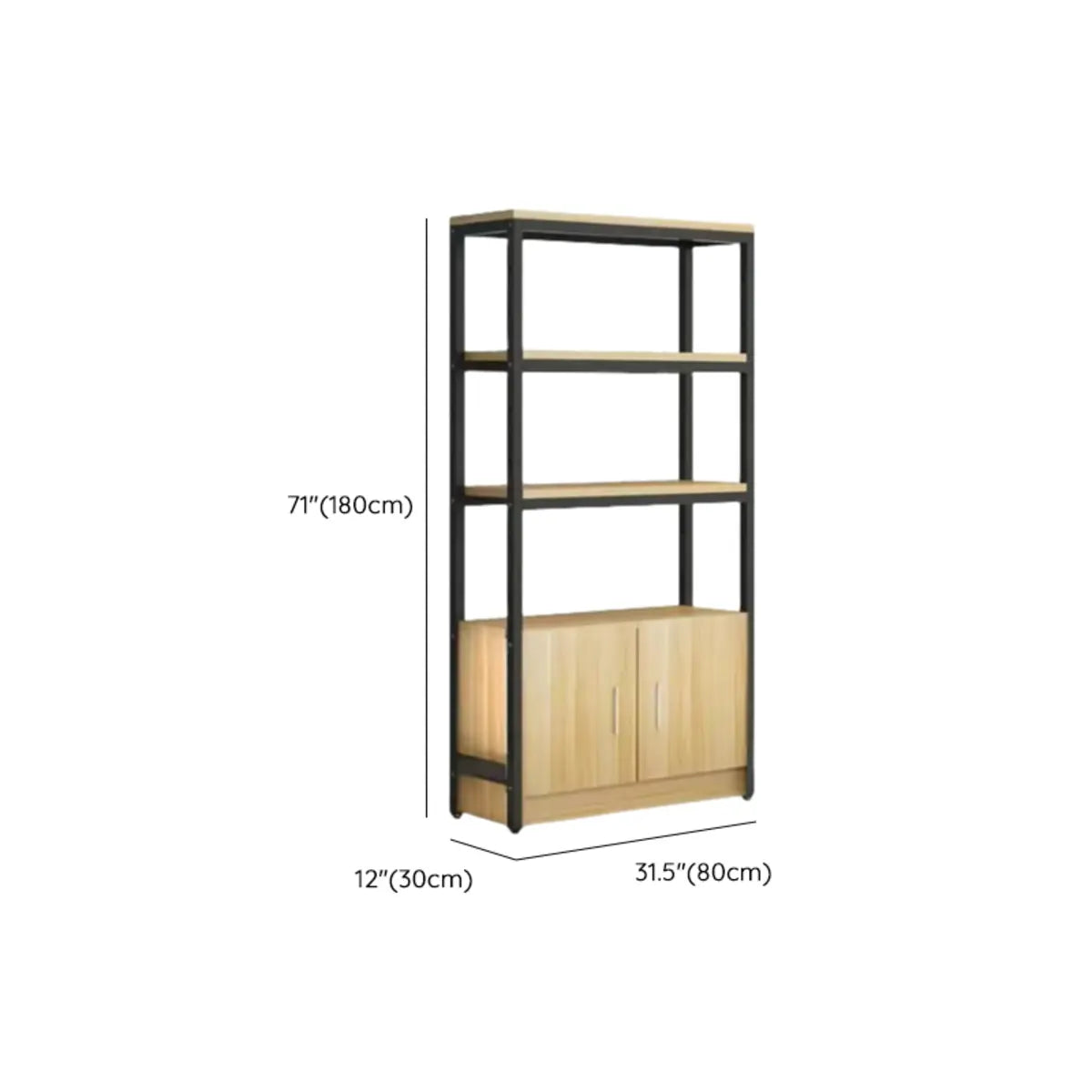 Trendy Vertical Wood Alloy Frame Display Bookshelf 