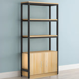 Trendy Vertical Wood Alloy Frame Display Bookshelf Image - 4